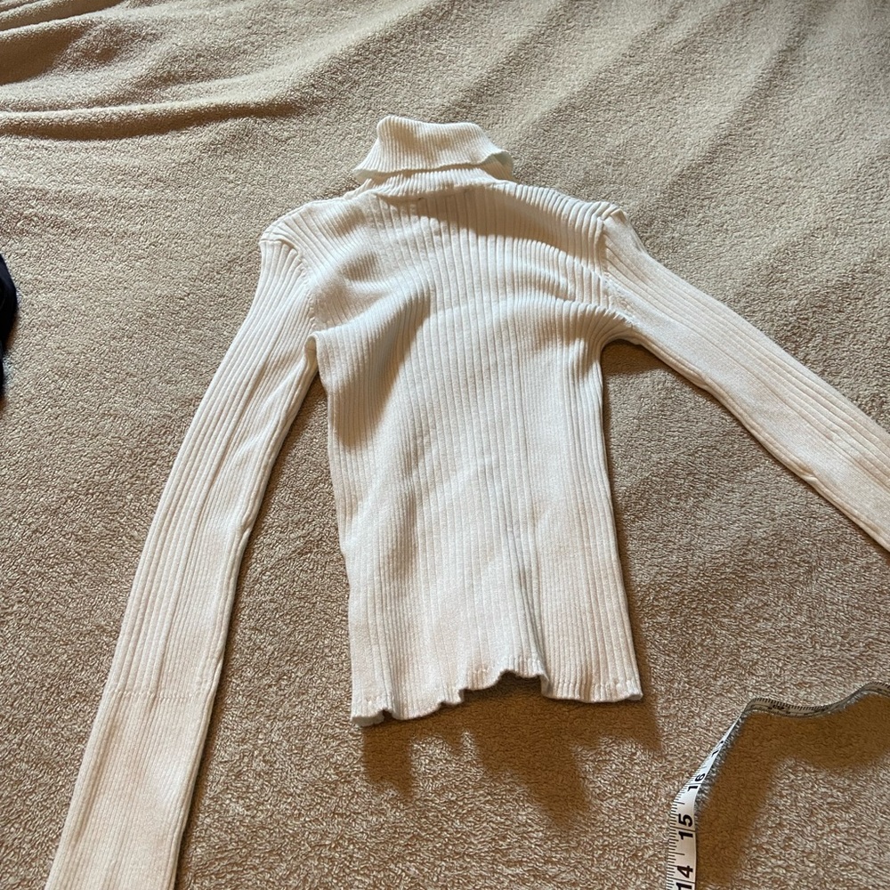 Lulu's Cream Ribbed Turtleneck Sweater - Picture 6 of 6